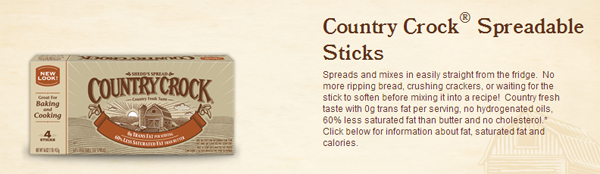 Country Crock Sticks, margarine