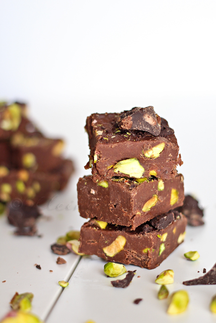 Dark Chocolate Pistachio Fudge