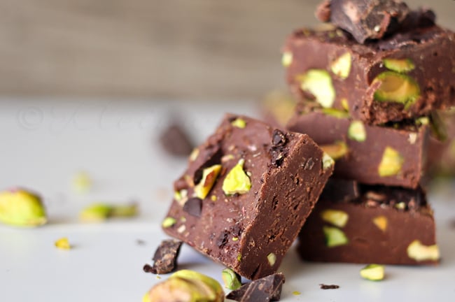 Dark Chocolate Pistachio Fudge