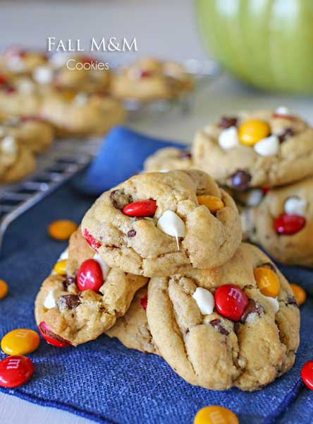 Fall M&M Cookies {Kleinworth & Co.}