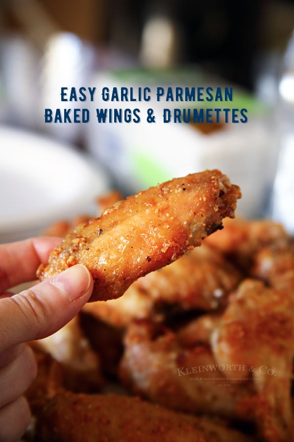 Garlic Parmesan Baked Wings & Drumettes {Kleinworth & Co}