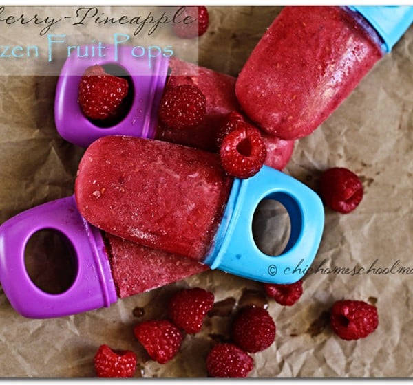 Raspberry-Pineapple Frozen Fruit Pops