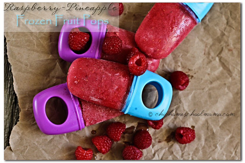 Raspberry-Pineapple Frozen Fruit Pops