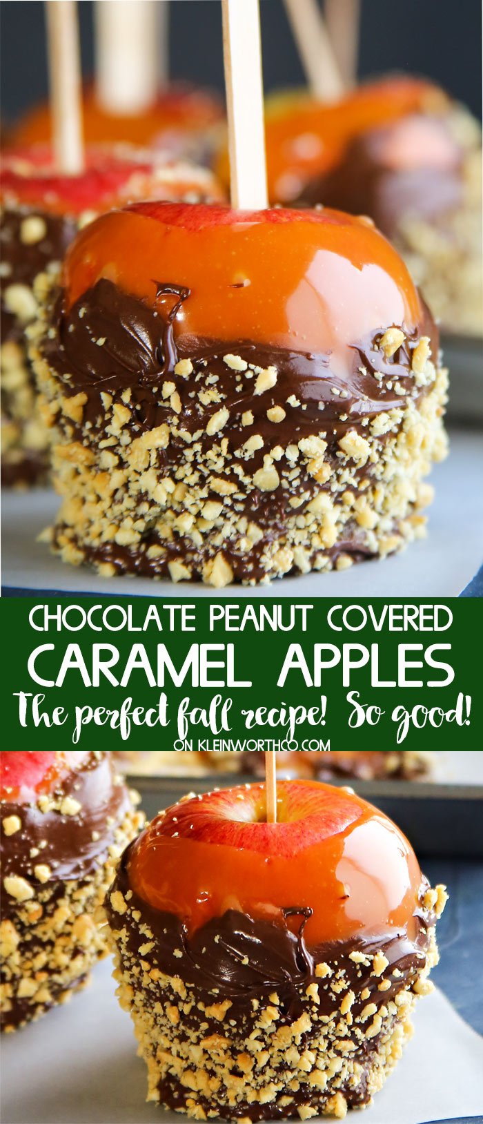 Chocolate Peanut Covered Caramel Apples