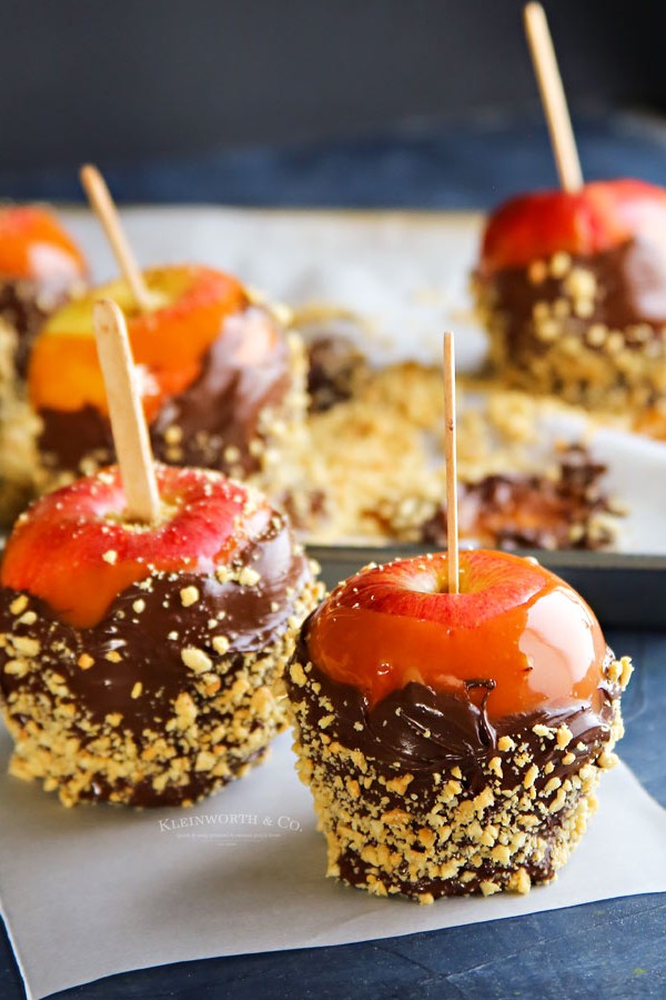 Fall dessert Chocolate Peanut Covered Caramel Apples