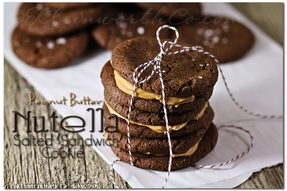 Peanut Butter Nutella Salted Sandwich Cookies