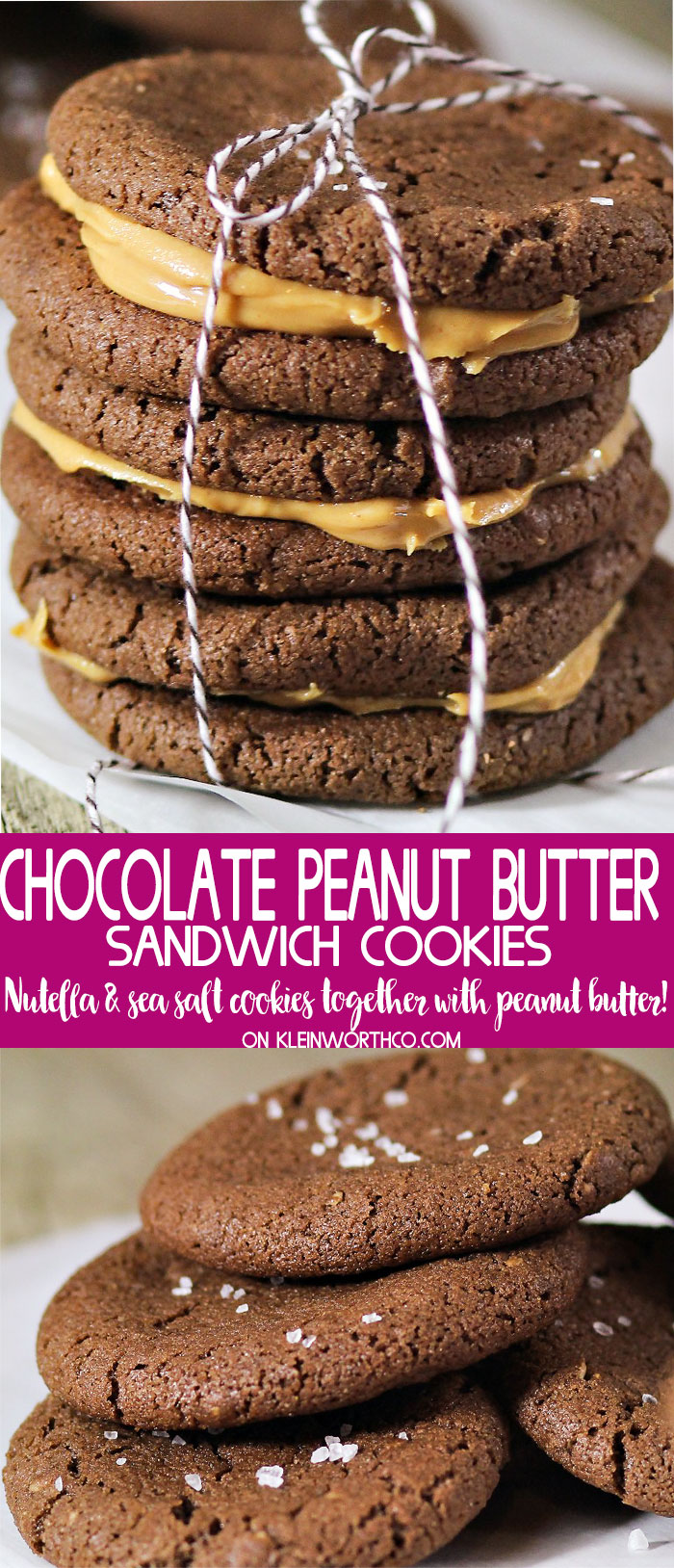Peanut Butter Nutella Salted Sandwich Cookies