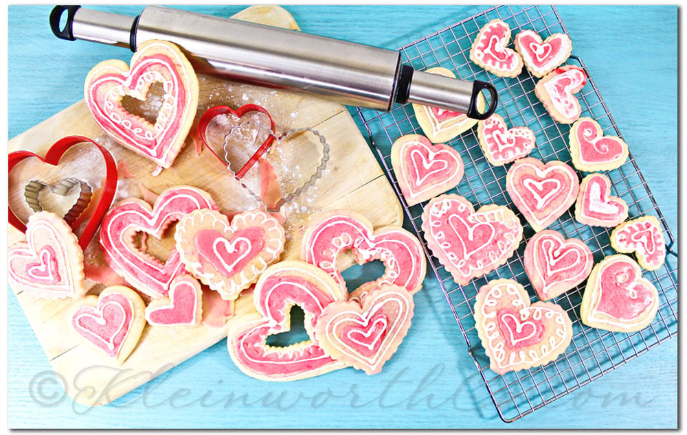 Whimsical Marbled Valentine Cookies, sugar cookies