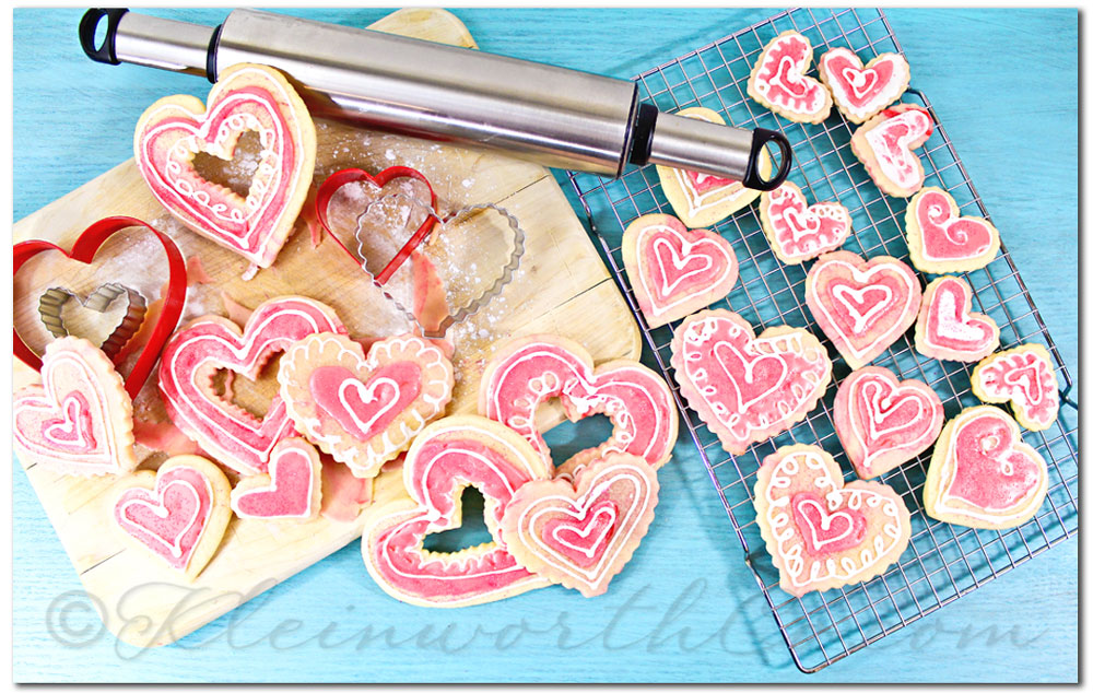 Whimsical Marbled Valentine Cookies, sugar cookies