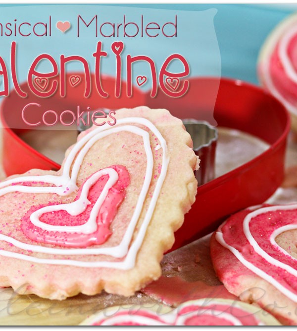 Whimsical Marbled Valentine Cookies
