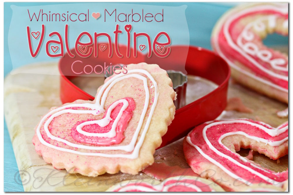 Whimsical Marbled Valentine Cookies