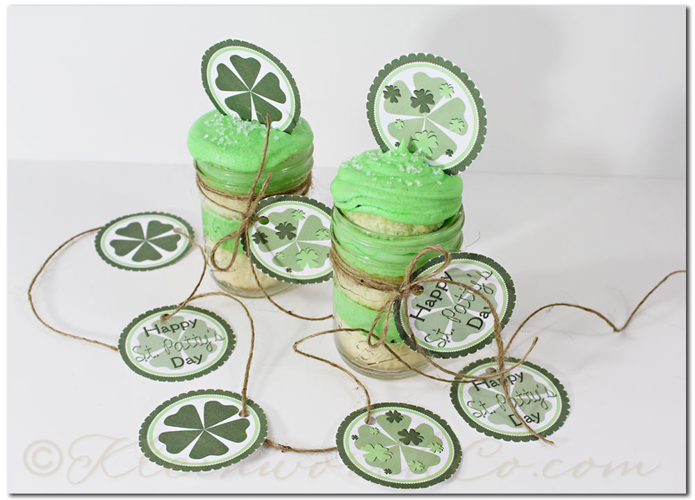 St. Patty's Day Cupcake Jars & Free Printable