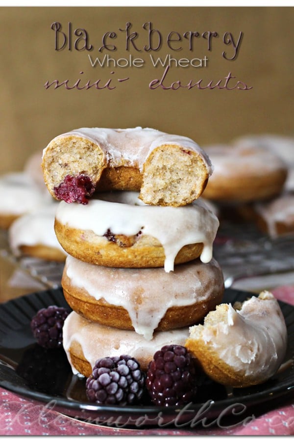 Blackberry Whole Wheat Mini-Donuts {Recipe}