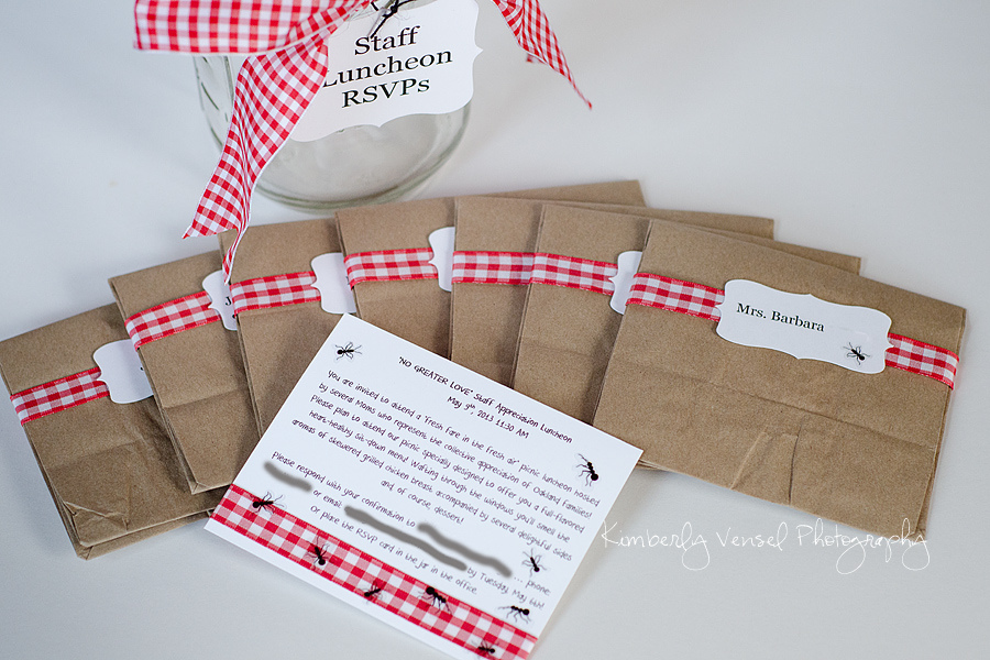 6 Quick Recipes & Project Ideas, picnic luncheon party favors & invitations