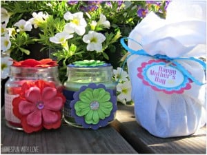 washi tape mothers day candle