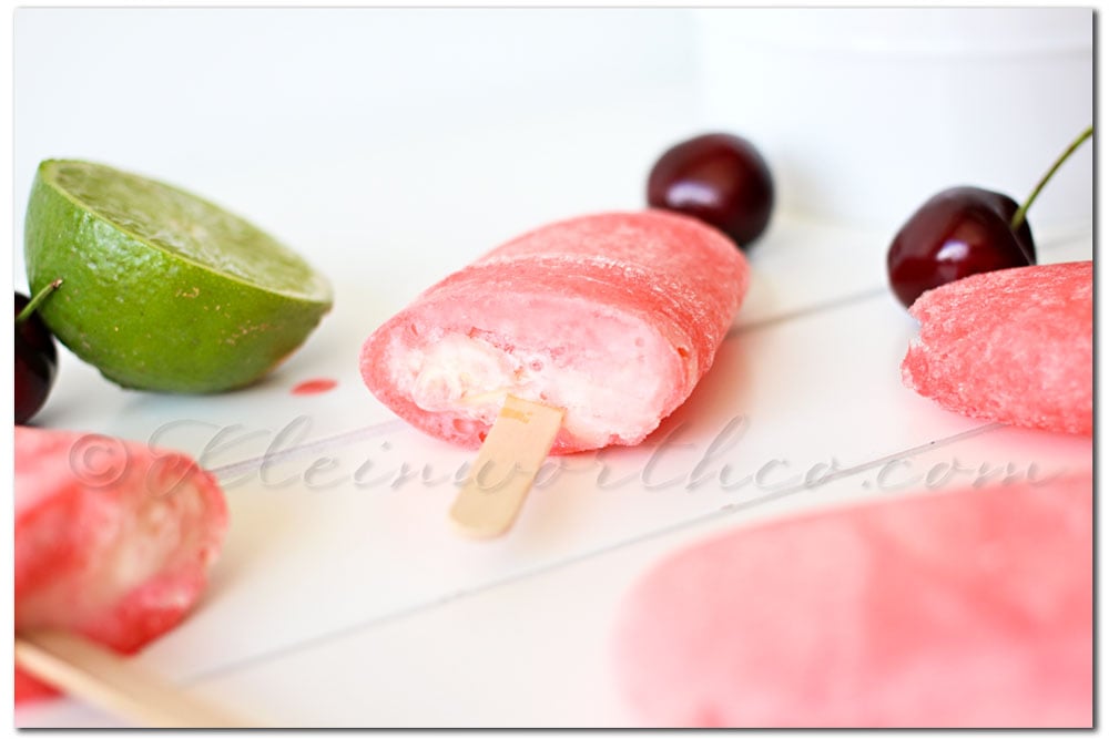 Cherry Limeade Ice Cream Soda Pops