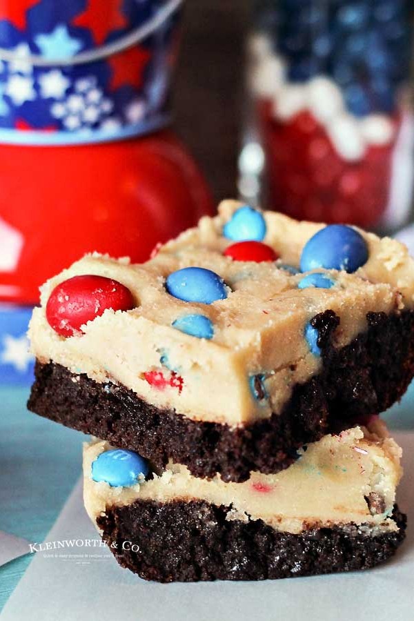 How to make Patriotic Cookie Dough Brownie Bars