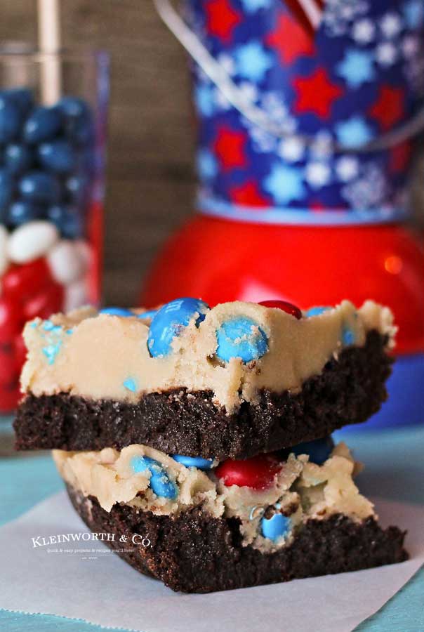 Recipe for Patriotic Cookie Dough Brownie Bars