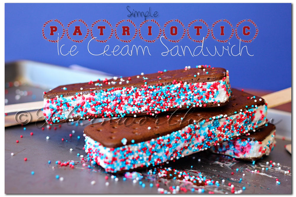 Simple Patriotic Ice Cream Sandwich