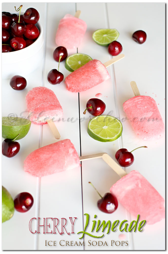 Cherry Limeade Ice Cream Soda Pops