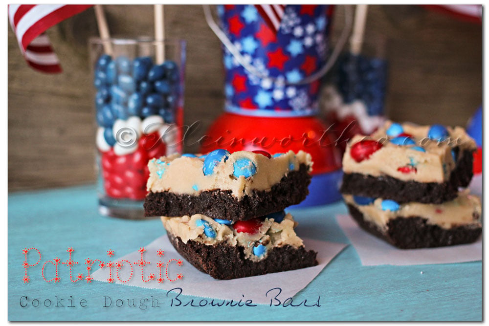 Patriotic Cookie Dough Brownie Bars