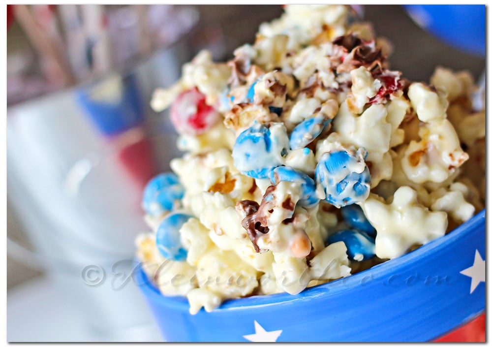 White Chocolate M&M Popcorn