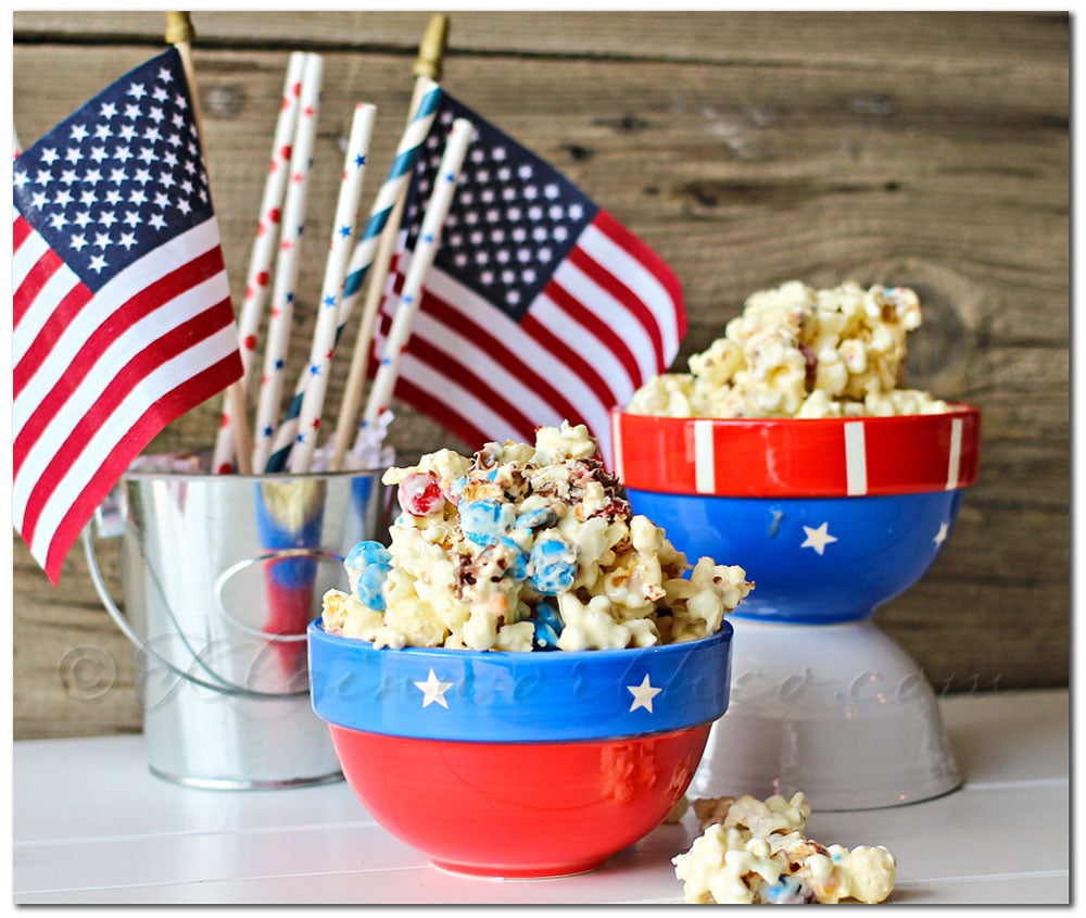 White Chocolate M&M Popcorn