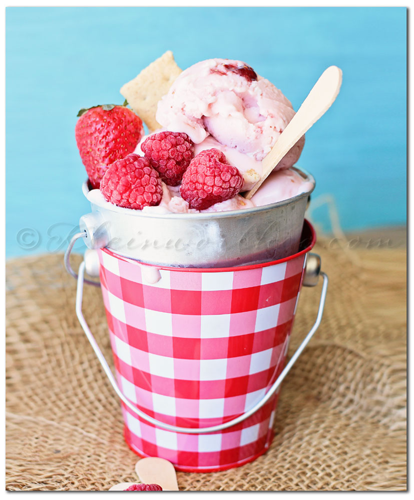 Double Berry Cheesecake Frozen Yogurt is a simple berry packed homemade frozen dessert that the whole family will love all summer long.