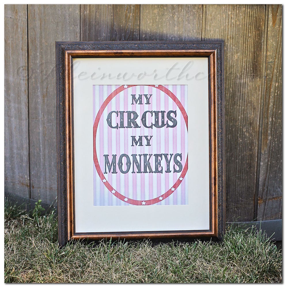 free printable, My Circus My Monkeys Printable