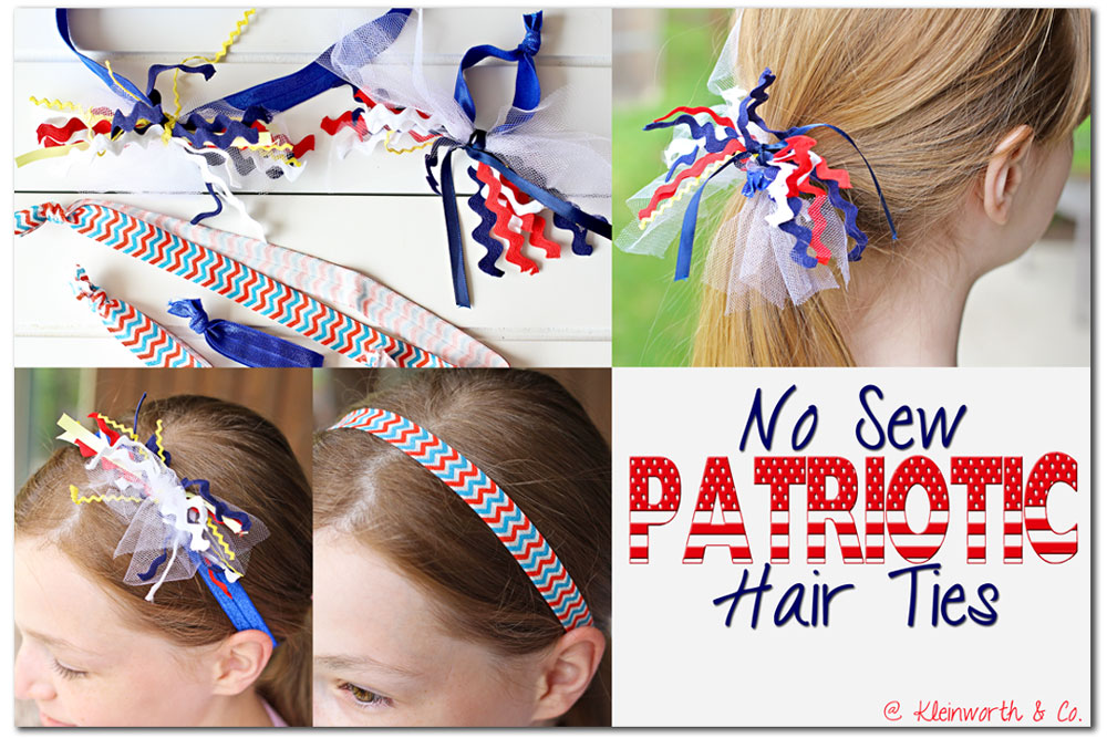 No Sew Patriotic Hair Ties