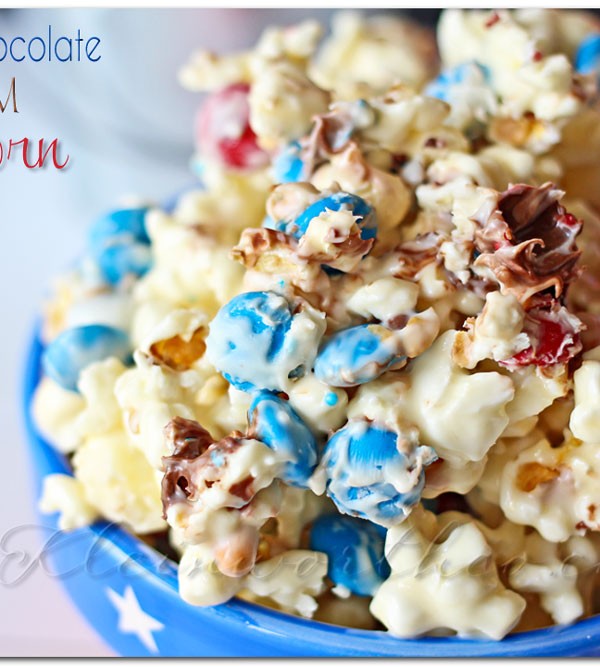 White Chocolate M&M Popcorn