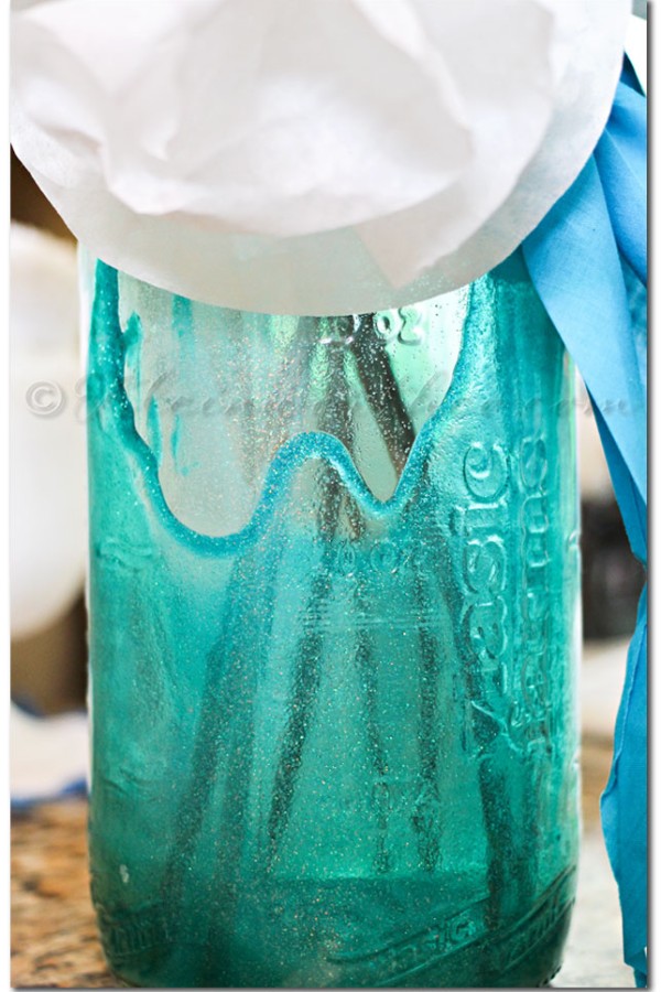 Ocean Waves Glitter Vase