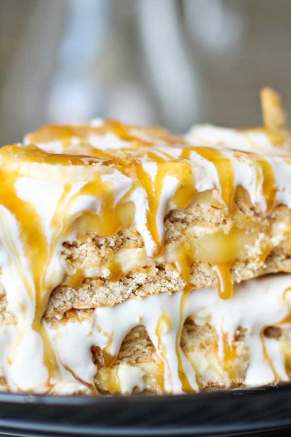 how to make Banana Caramel Ice Box Cake