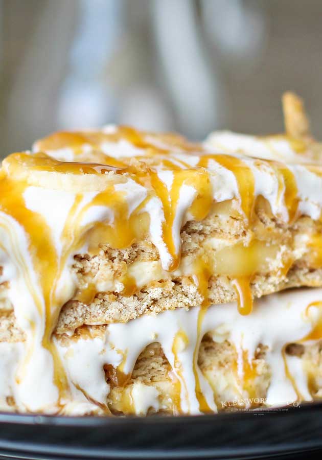 how to make Banana Caramel Ice Box Cake