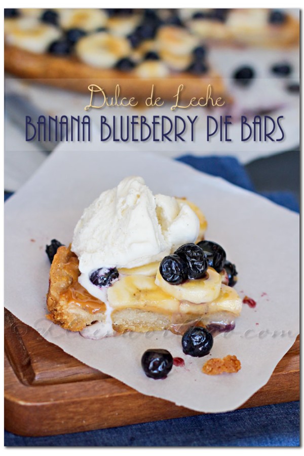 Dulce de Leche Banana Blueberry Pie Bars, gluten free crust, slow cooker recipe