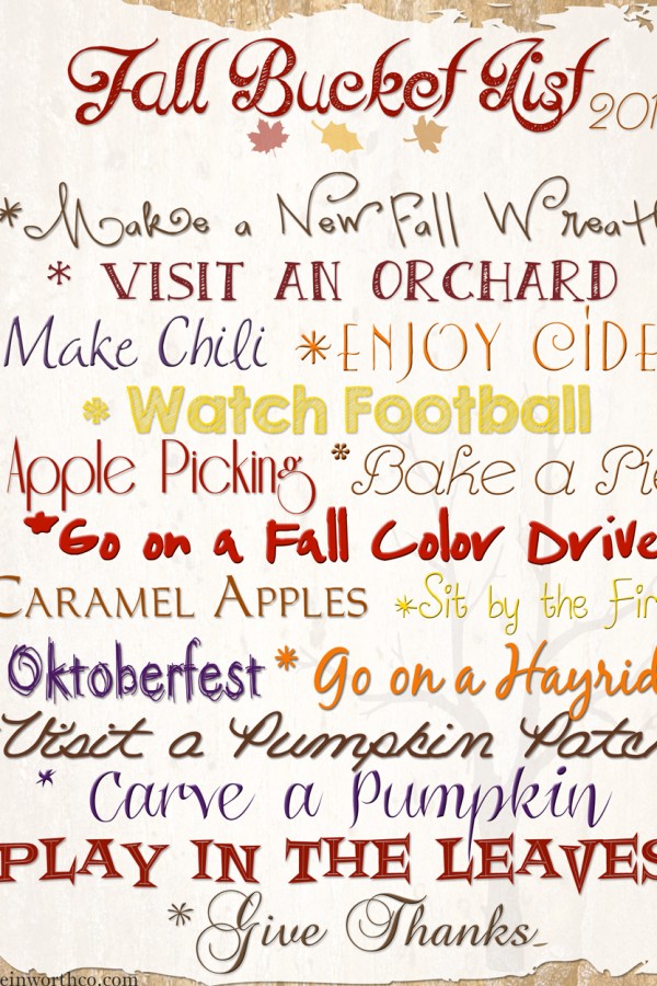 printable, free printable, fall bucket list 2013