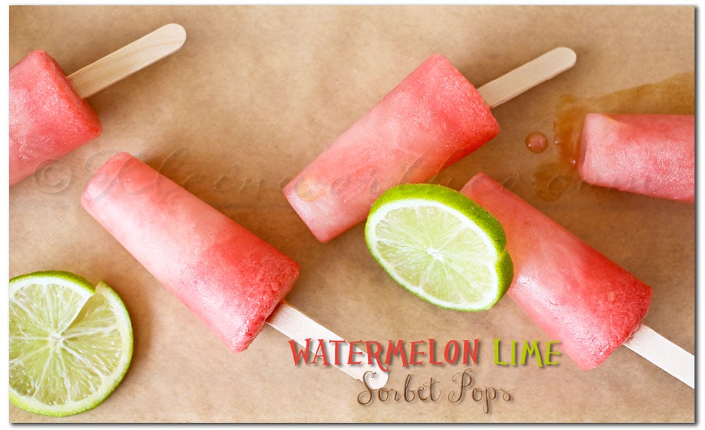 watermelon lime sorbet pops