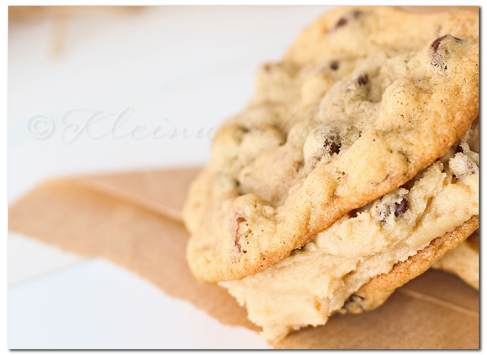 chocolate chip cookie dough sandwich cookie