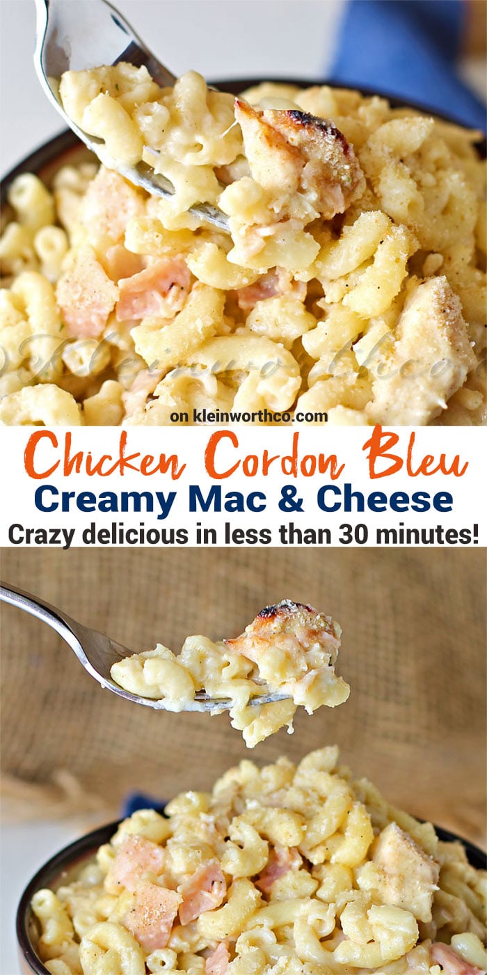 Chicken Cordon Bleu Creamy Mac & Cheese