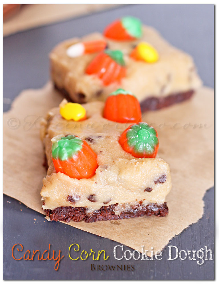 Candy Corn Cookie Dough Brownies