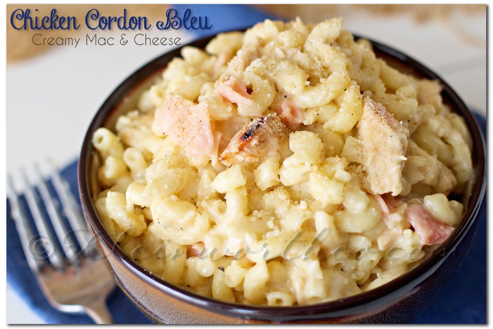 Chicken Cordon Bleu Creamy Mac & Cheese