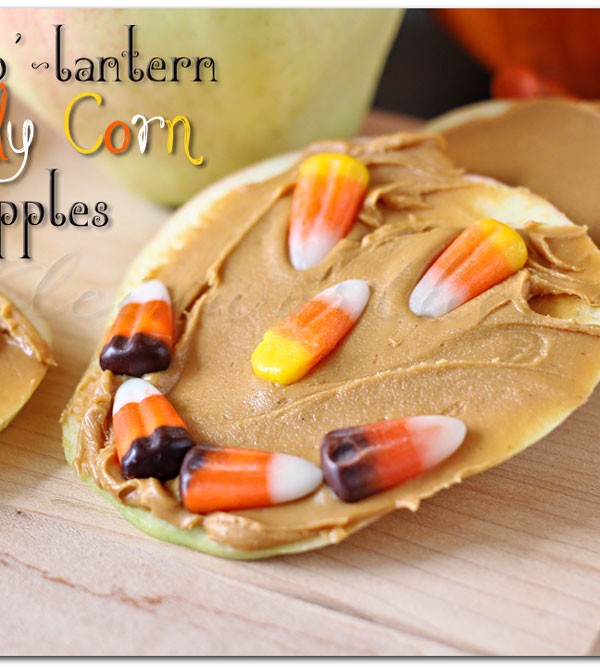 Jack-o'-Lantern Candy Corn Apples