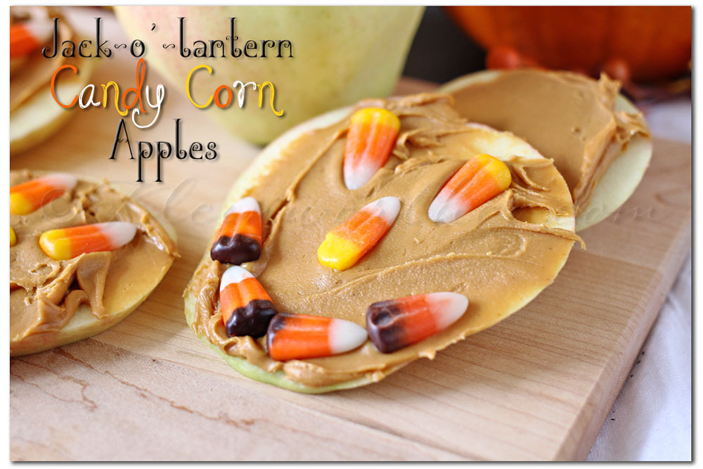 Jack-o'-Lantern Candy Corn Apples