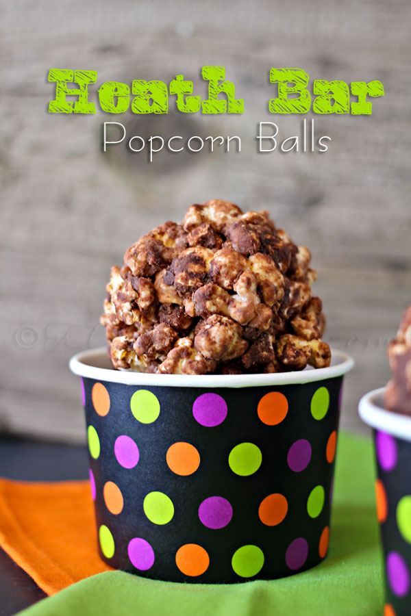 Heath Bar Popcorn Balls