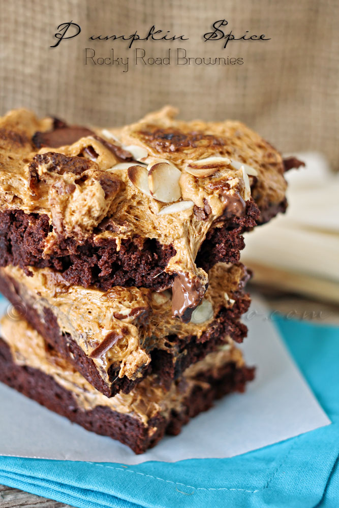 Pumpkin Spice Rocky Road Brownies