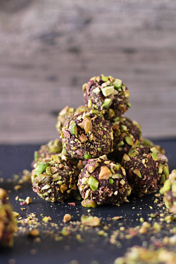 Dark Chocolate Pistachio Truffles