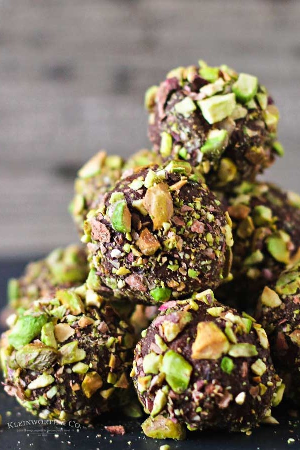 Dark Chocolate Pistachio Truffles