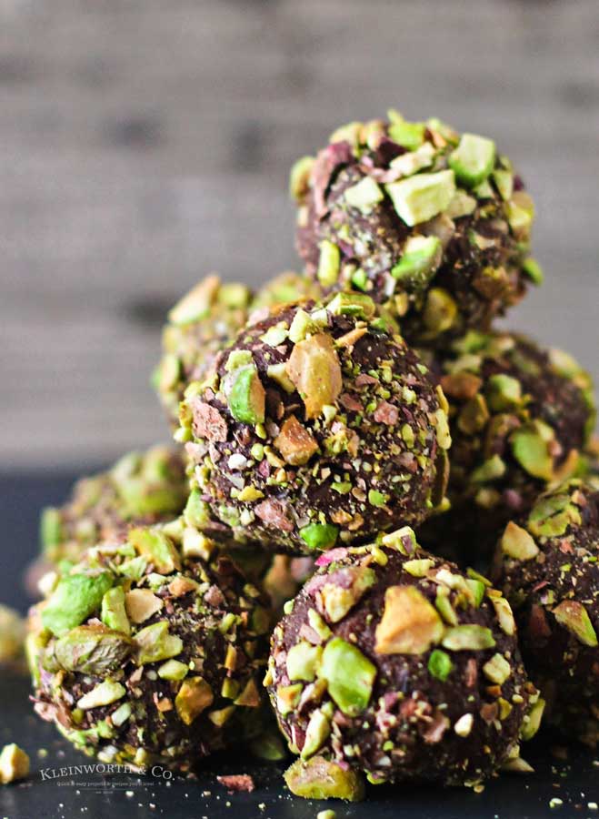 Dark Chocolate Pistachio Truffles