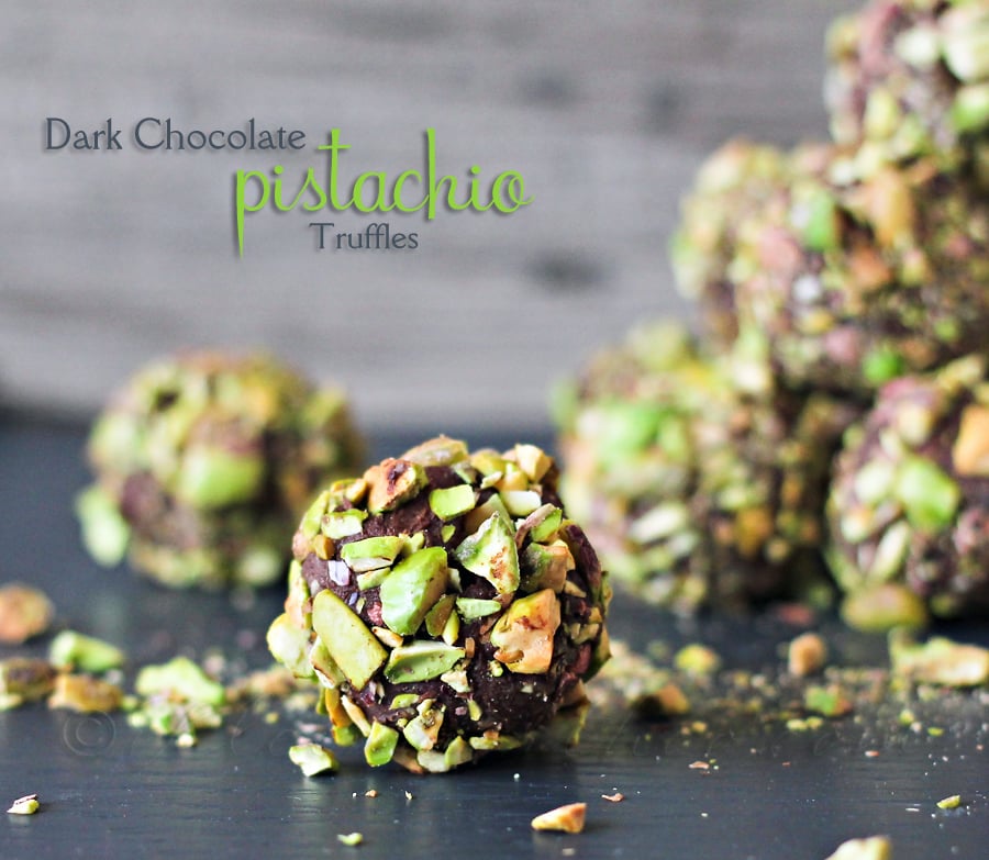 Dark Chocolate Pistachio Truffles