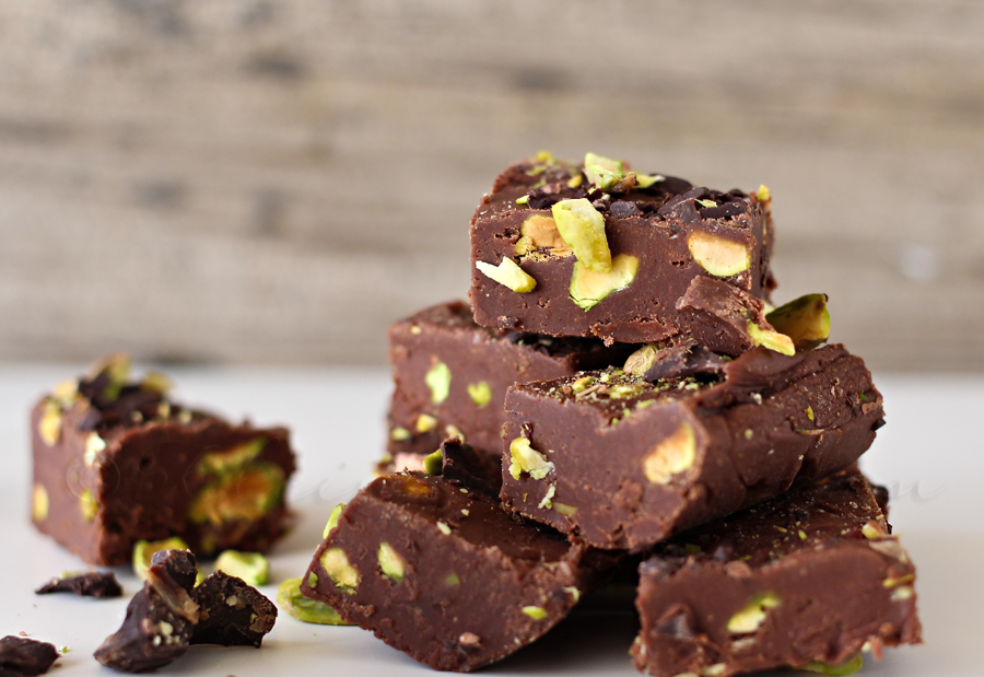 Dark Chocolate Pistachio Fudge